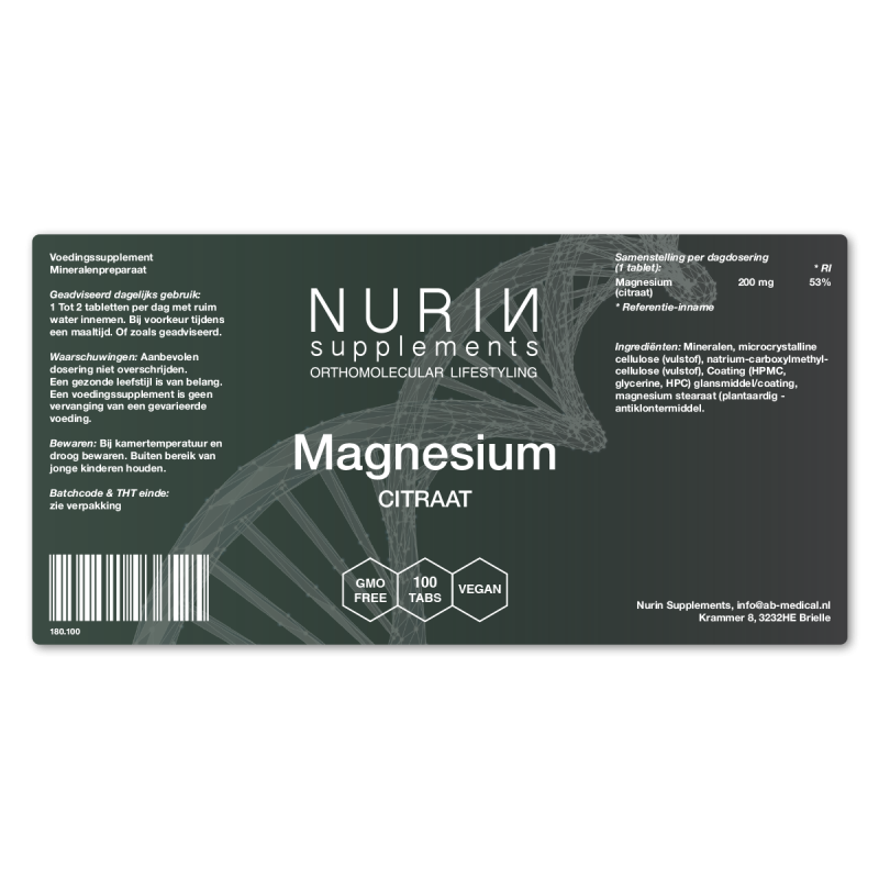 Magnesium Citraat: Inhoud 100 tabletten - Afbeelding 2