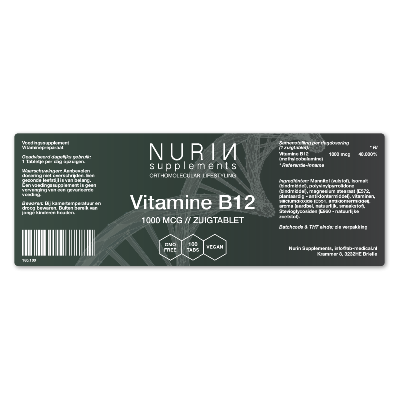 Vitamine B12: Inhoud 100 tabletten - Afbeelding 2