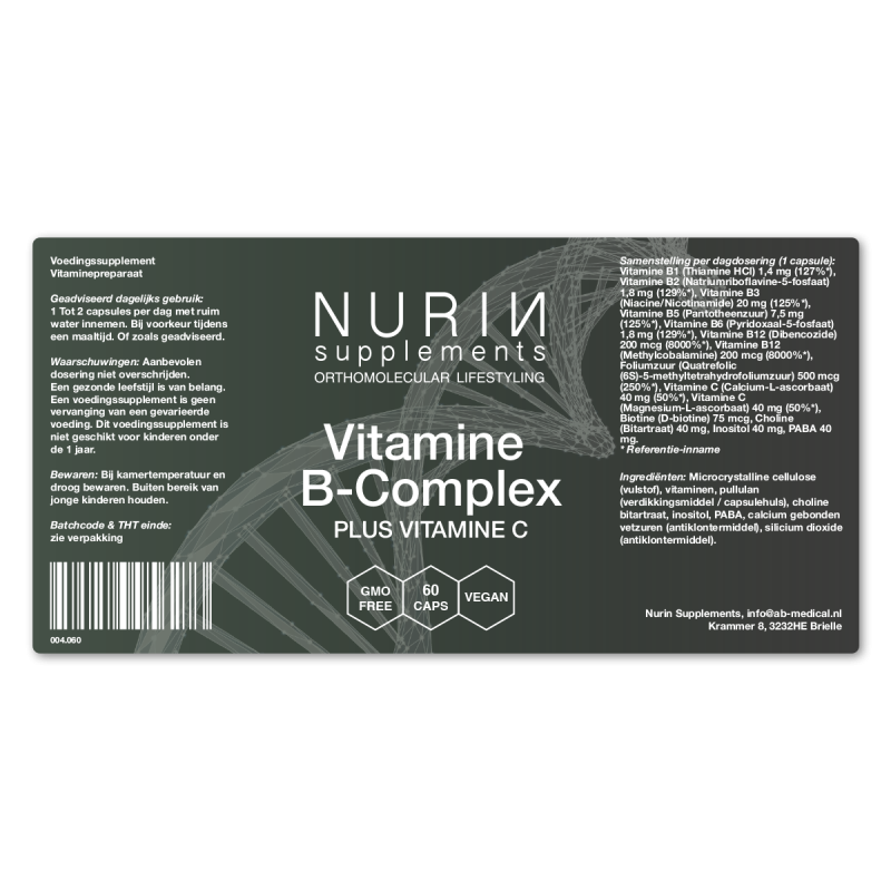 Vitamine B-Complex: Inhoud 60 Capsules  - Afbeelding 2