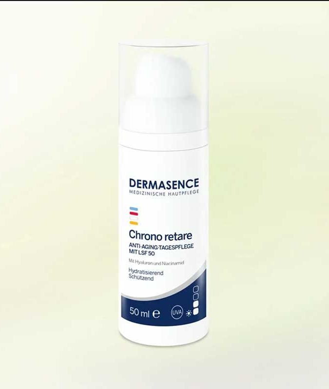 Dermasence dagcreme anti-aging tegen veroudering huid chrono retare